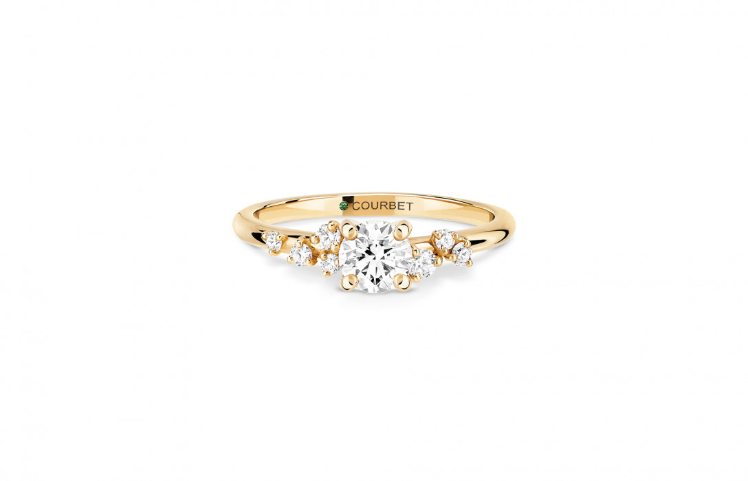 Bague de fiancaille femme or jaune diamant hot sale